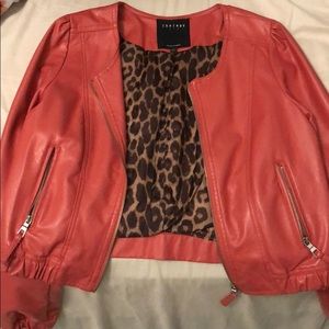 Pink leather jacket